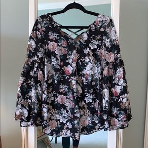 Black Floral Top